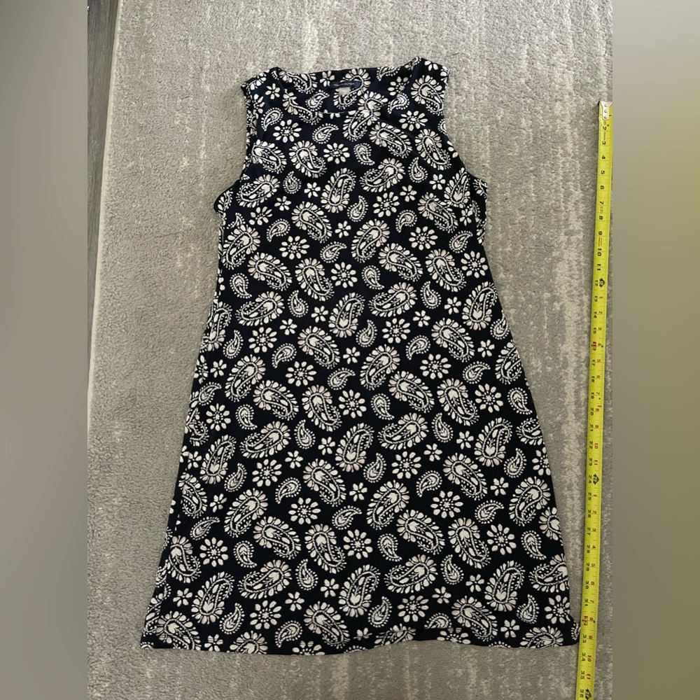 Navy paisley print dress
